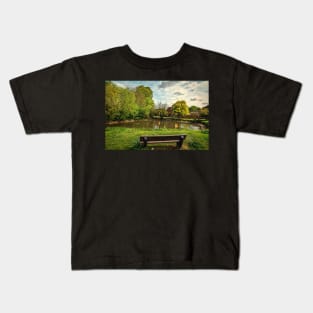 A Seat By The Village Pond Kids T-Shirt